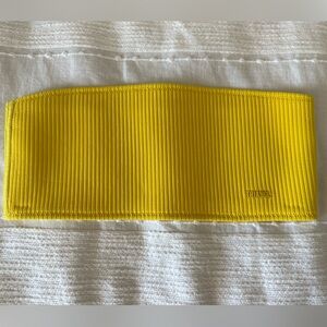 TRIANGL yellow ribbed strapless bikini top sz S++